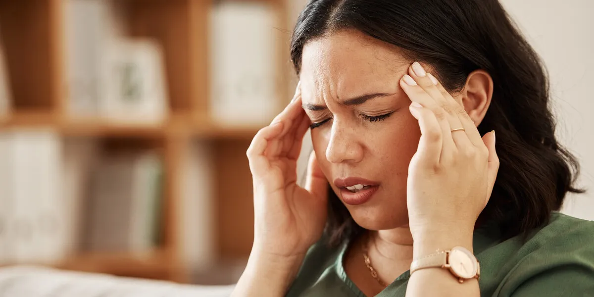 stress, headache and woman on a sofa with vertigo, brain fog or burnout in her home migraine, anxiety and female in a living room with problem fail or crisis, fatigue or mental health problem stress, headache and woman on a sofa with vertigo, brain fog or burnout in her home migraine, anxiety and female in a living room with problem fail or crisis, fatigue or mental health problem