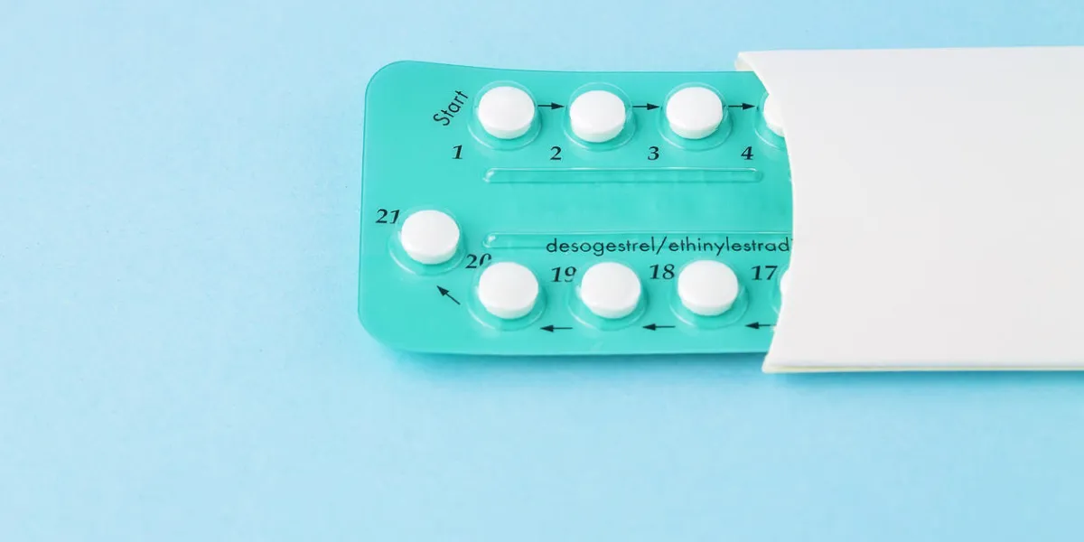 pack of contraceptive pills with instructions blister in white case on blue background pack of contraceptive pills with instructions blister in white case on blue background