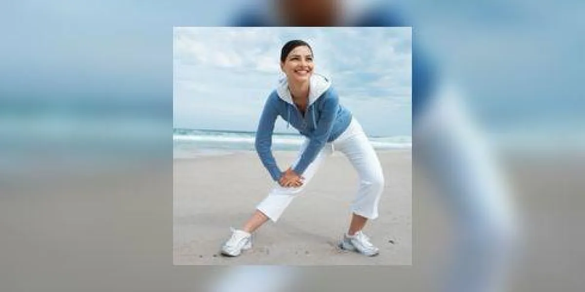 gros plan, femme, exercisme, plage