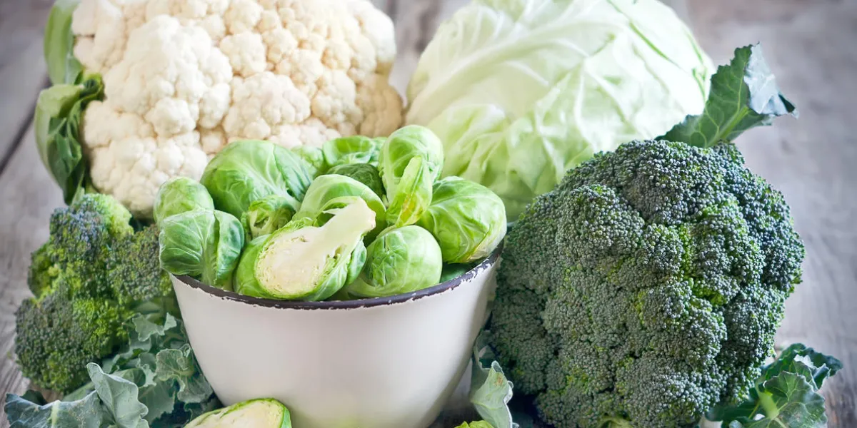 assortment of cabbages on old wood background