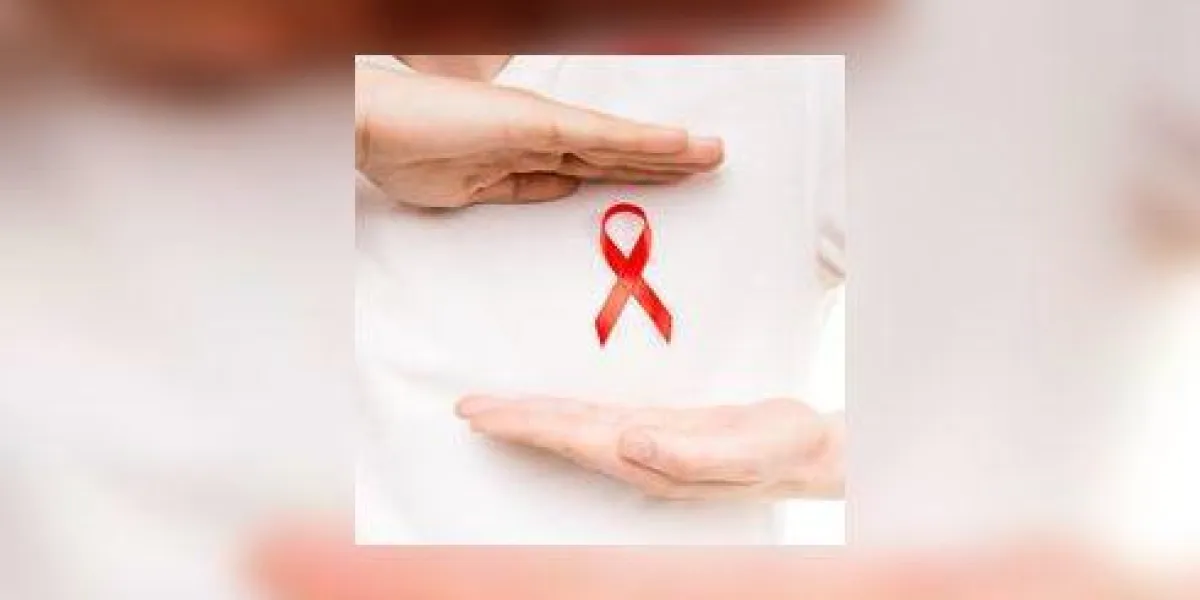 gros plan de l'homme avec ruban rouge sida sur fond blanc gros plan de l'homme avec ruban rouge sida sur fond blanc