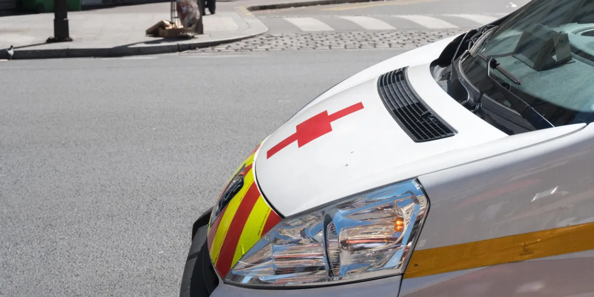 paris, france - may 1, 2016 ambulance rushing to the site of an emergency paris, france - may 1, 2016 ambulance rushing to the site of an emergency