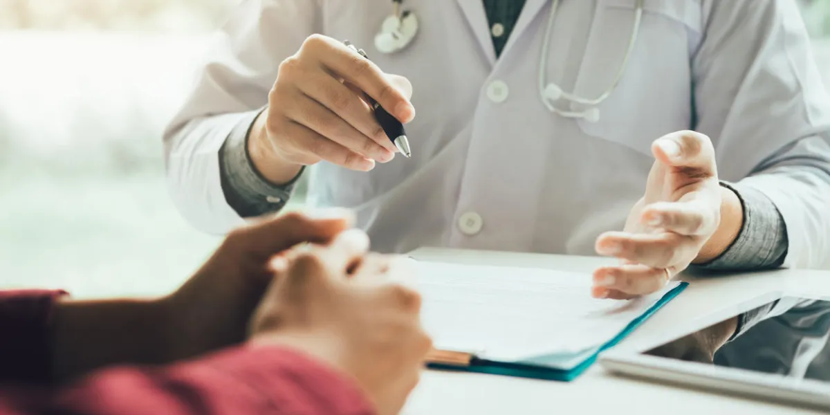 doctor talking to the patient about menopause and treatment in future doctor talking to the patient about menopause and treatment in future
