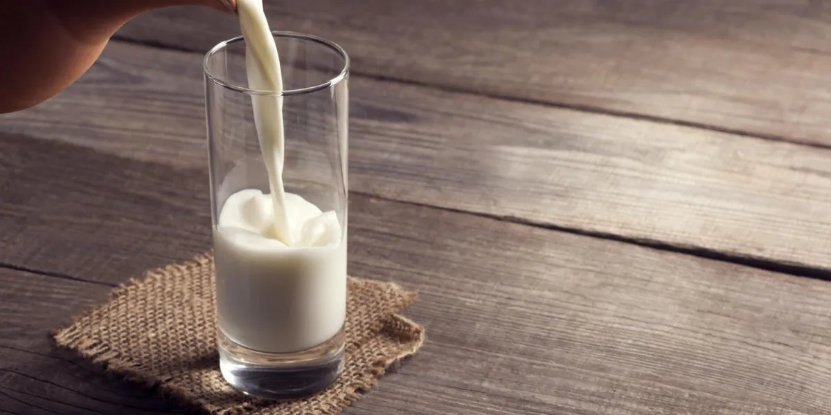 jug of milk with an old country table, a white drink is poured into a glass jug of milk with an old country table, a white drink is poured into a glass
