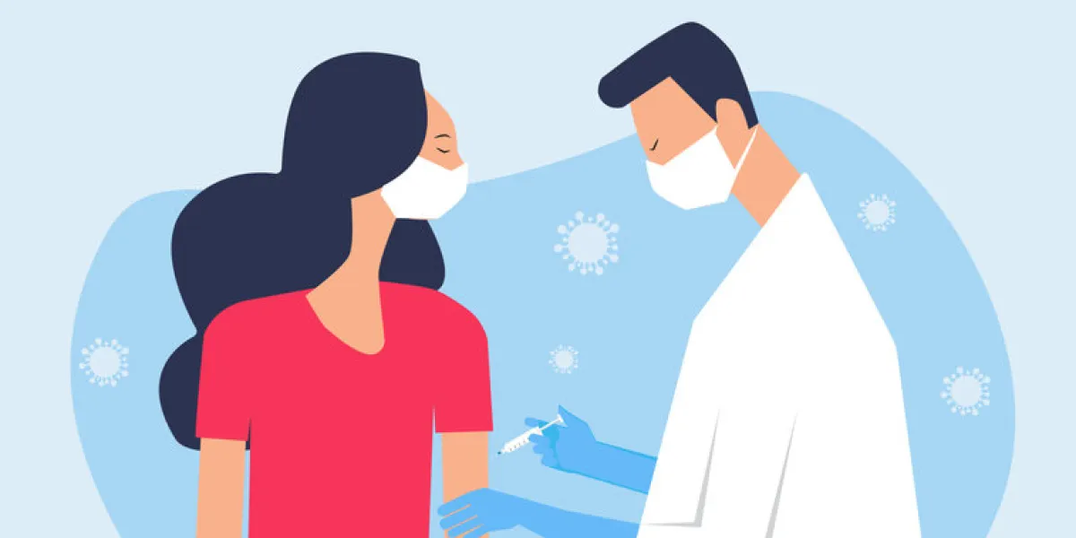 doctor inject vaccine shot to patientcovid-19 vaccination concept doctor inject vaccine shot to patientcovid-19 vaccination concept