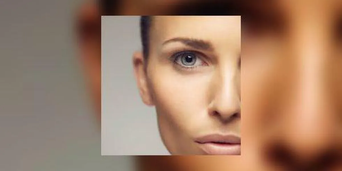 jeune femme demi visage closeup