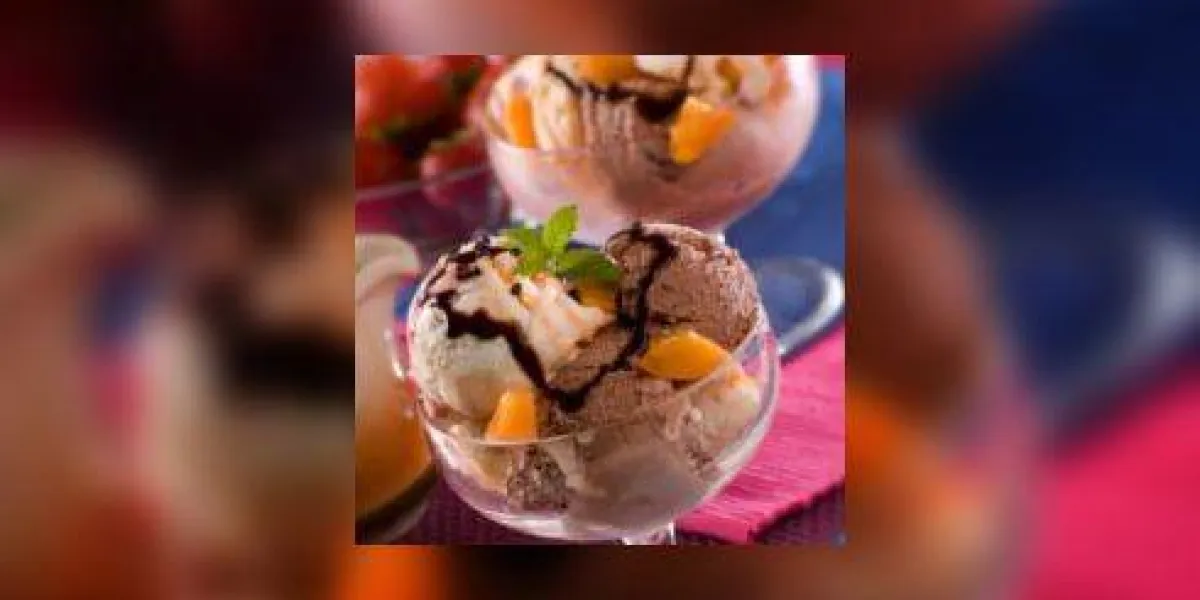 glace au chocolat et abricot bouchent shoot