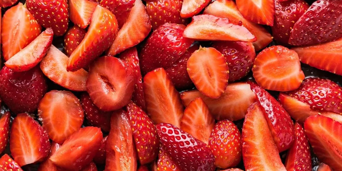 sliced fresh red ripe strawberry background