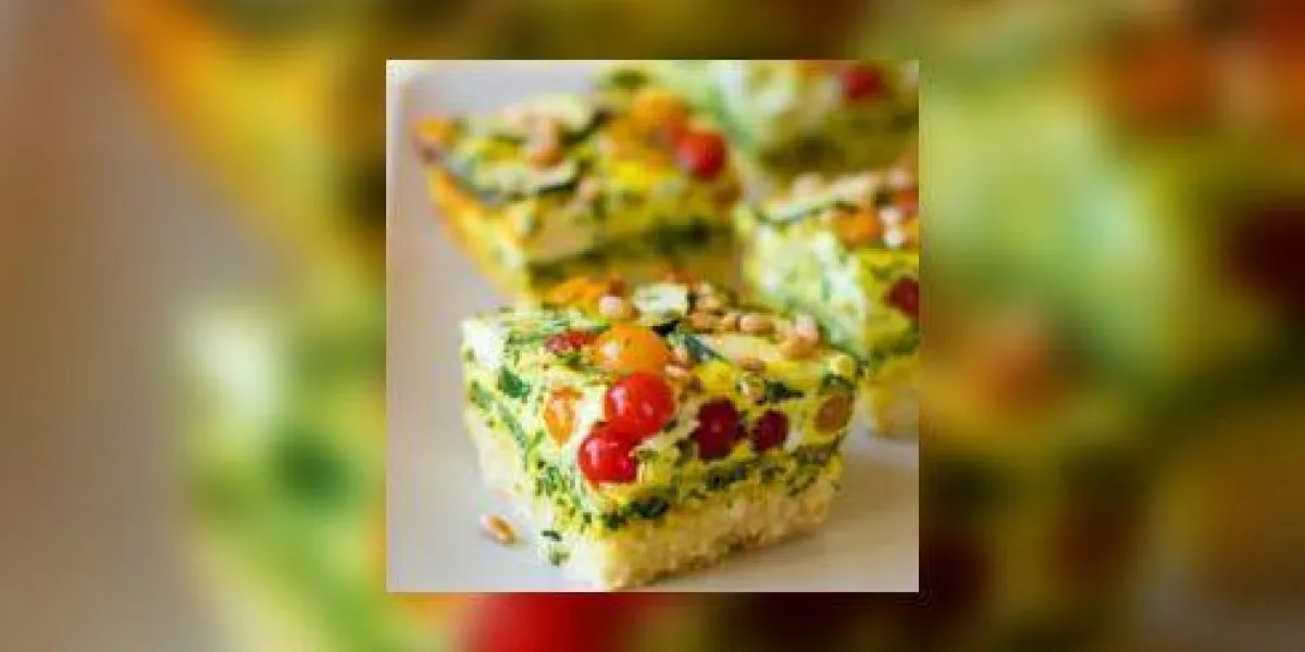 tranches de gratin de légumes (quiche) aux courgettes, tomates cerises et riz tranches de gratin de légumes (quiche) aux courgettes, tomates cerises et riz