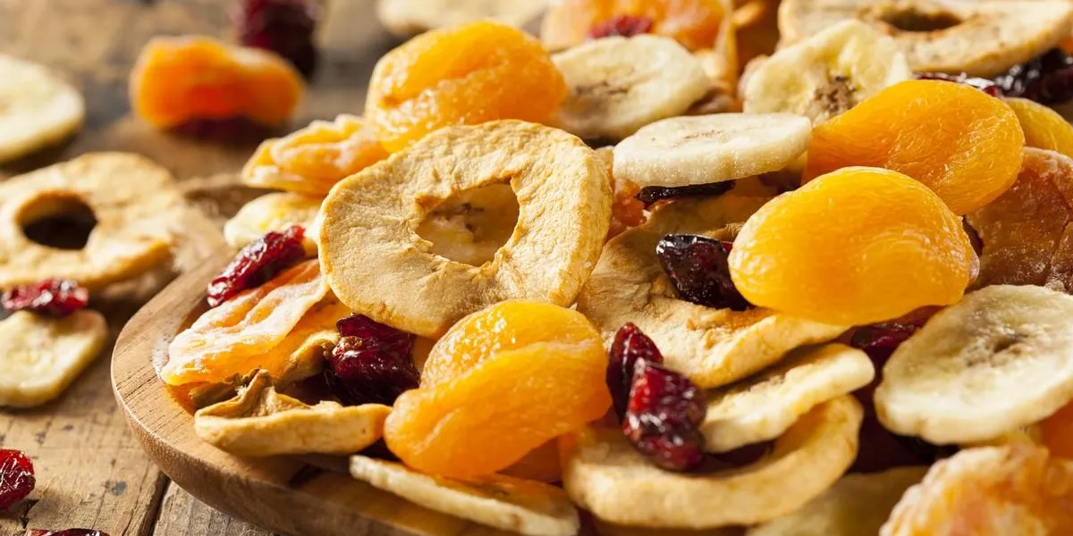 organic healthy assorted dried fruit on a plate
