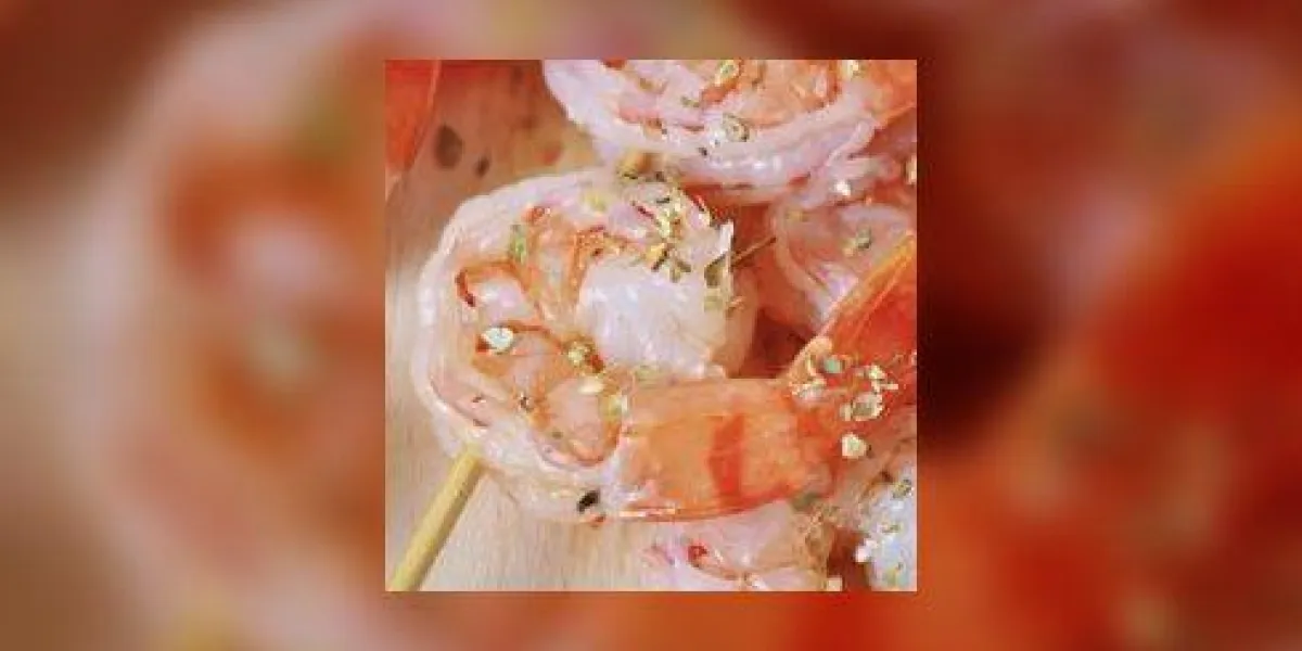 shish kebab de crevettes