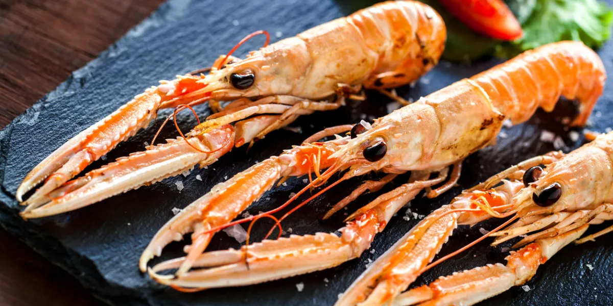 macro, gros plan, frais, grillé, écrevisses, plat, salade verte, servi, élégant, noir, tuile macro, gros plan, frais, grillé, écrevisses, plat, salade verte, servi, élégant, noir, tuile
