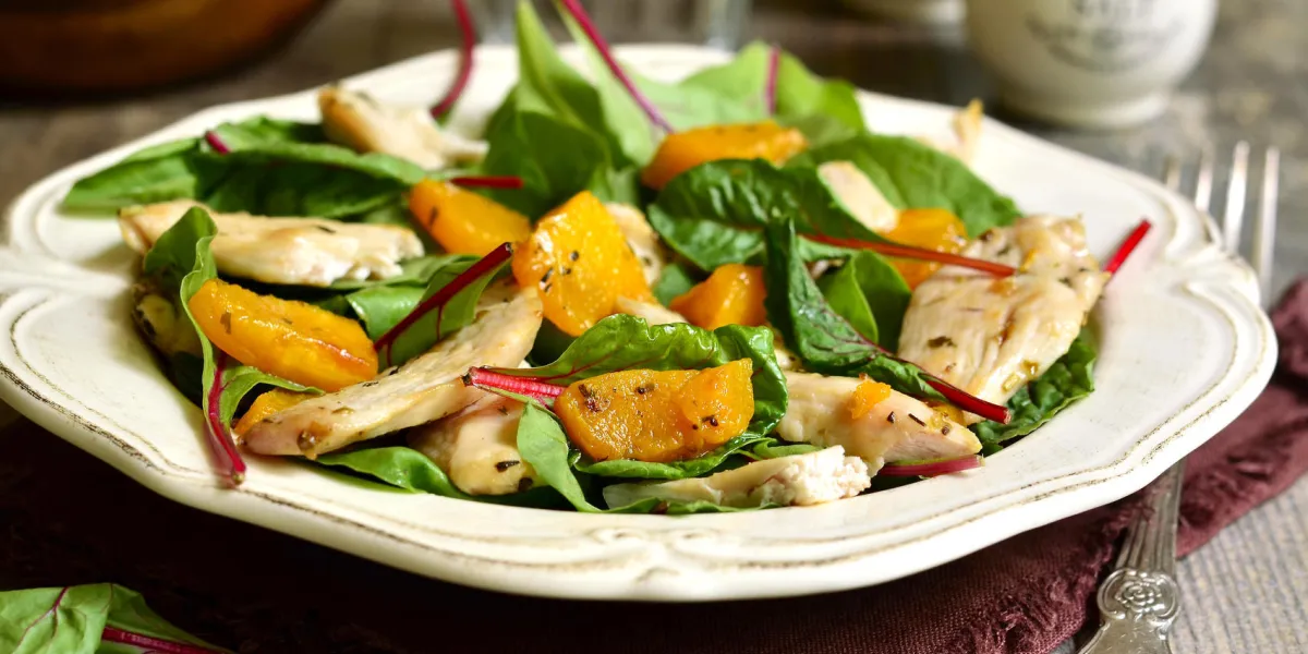 salade de bettes à la citrouille et au poulet