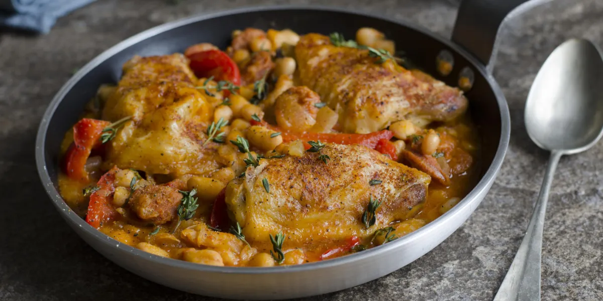 poulet espagnol et chorizo aux haricots cannellini