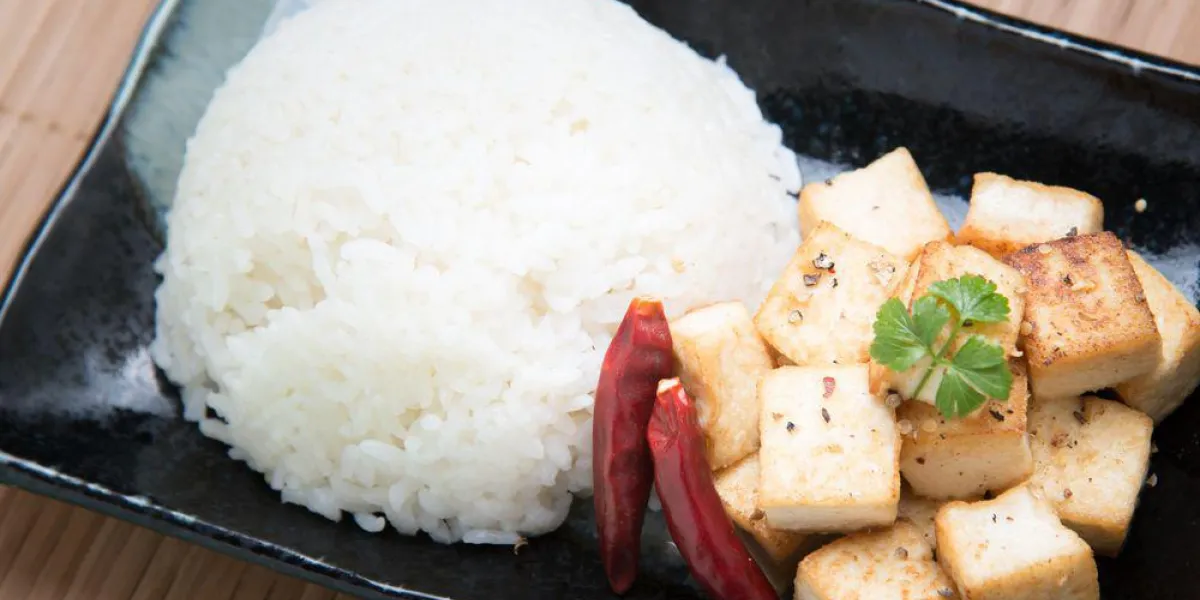 tofu frit avec du riz