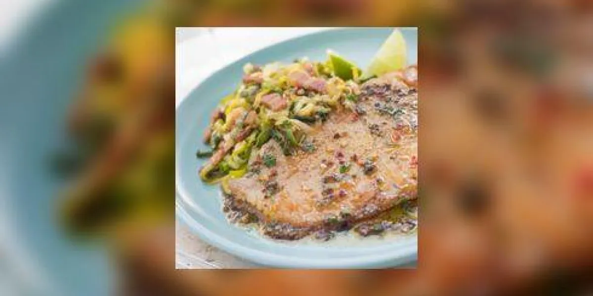 aile de patin avec du vinaigre de xérès et des poireaux aile de patin avec du vinaigre de xérès et des poireaux